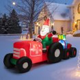 thumbnail image 2 of Costway 9 FT Long Christmas Inflatable Santa Claus Driving Tractor with Gifts Decoration, 2 of 10