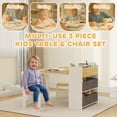 thumbnail image 4 of Qaba Ensemble Table et Chaise pour Enfants avec Rouleau de Papier, Table d'Artisanat, Bois Naturel, 4 of 10