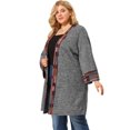 thumbnail image 4 of GRACE & GRANDEUR Women's Plus Size Color Contrast 3/4 Sleeves Open Front Cardigan, 4 of 7