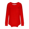 thumbnail image 4 of Yuyuzo Long Sleeve Shirts for Women Crew Neck Casual Basic Tees Soft Loose Solid Color Fall Tops, 4 of 5