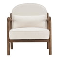 thumbnail image 2 of Mid-Century Modern Boucle Fabric Accent Chair, Fabric - White & Walnut, 2 of 8