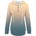 thumbnail image 5 of WEAIXIMIUNG Sweatshirts for Women Trendy Graphic Women's Autumn and Winter Fashionable Street Style Gradually Changing Color Button Collar Pocket Drawstring Casual Sports Hoodie (3), 5 of 5