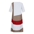 thumbnail image 5 of SMihono Robe Maxi Bohème d'Été pour Femmes Grande Taille Mode Décontractée Manches Courtes Col en V Bouton Imprimé Maxi Robe Longue Ample Plage, 5 of 5