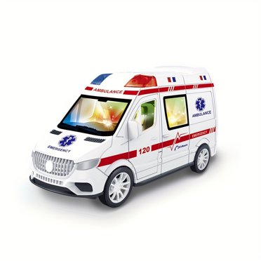 DEBGFS Dynamic Sound Effects & Cool Lighting  Large Electric Ambulance Toy with Music  Lights  and Automatic Door - Perfect Gift for Kids!