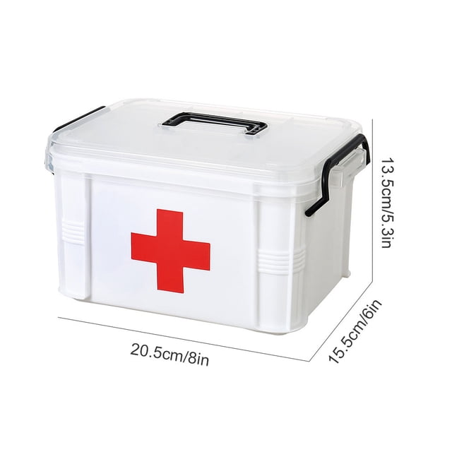Boîte de Premiers Soins Transparente Boîte de Rangement Portable pour Médicaments Trousses de Sécurité d'Urgence