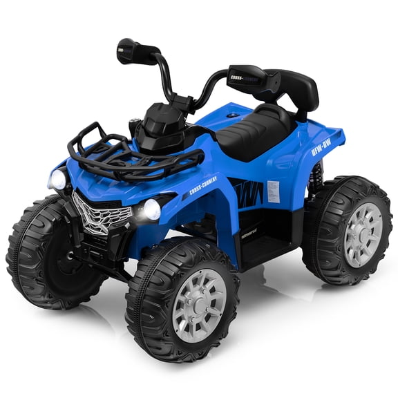 Costway VTT Électrique 12 V pour Enfants, 4 Roues, 2 Vitesses, avec Mp3 et Phares, Bleu