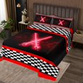 thumbnail image 2 of Erosebridal Red Lightsaber Coverlet Set Twin, Sports Bedding Set, Geometric Stripes Decor 2 Pieces, 2 of 5