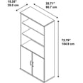 thumbnail image 4 of 36W 5 Shelf Bookcase with Doors in Mocha Cherry - Engineered Wood, 4 of 5