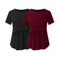 thumbnail image 2 of Vêtements de Grossesse Offres de l'Action de Grâce Liquidation Été Vêtements de Maternité pour Femmes Col Rond Manches Courtes Volants Pli Hauts de Grossesse, 2 of 5