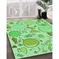 thumbnail image 3 of Ahgly Tapis Rectangulaire Lavable en Machine Intérieur Vert Jade Transitionnel, 7 Pieds x 10 Pieds, 3 of 7
