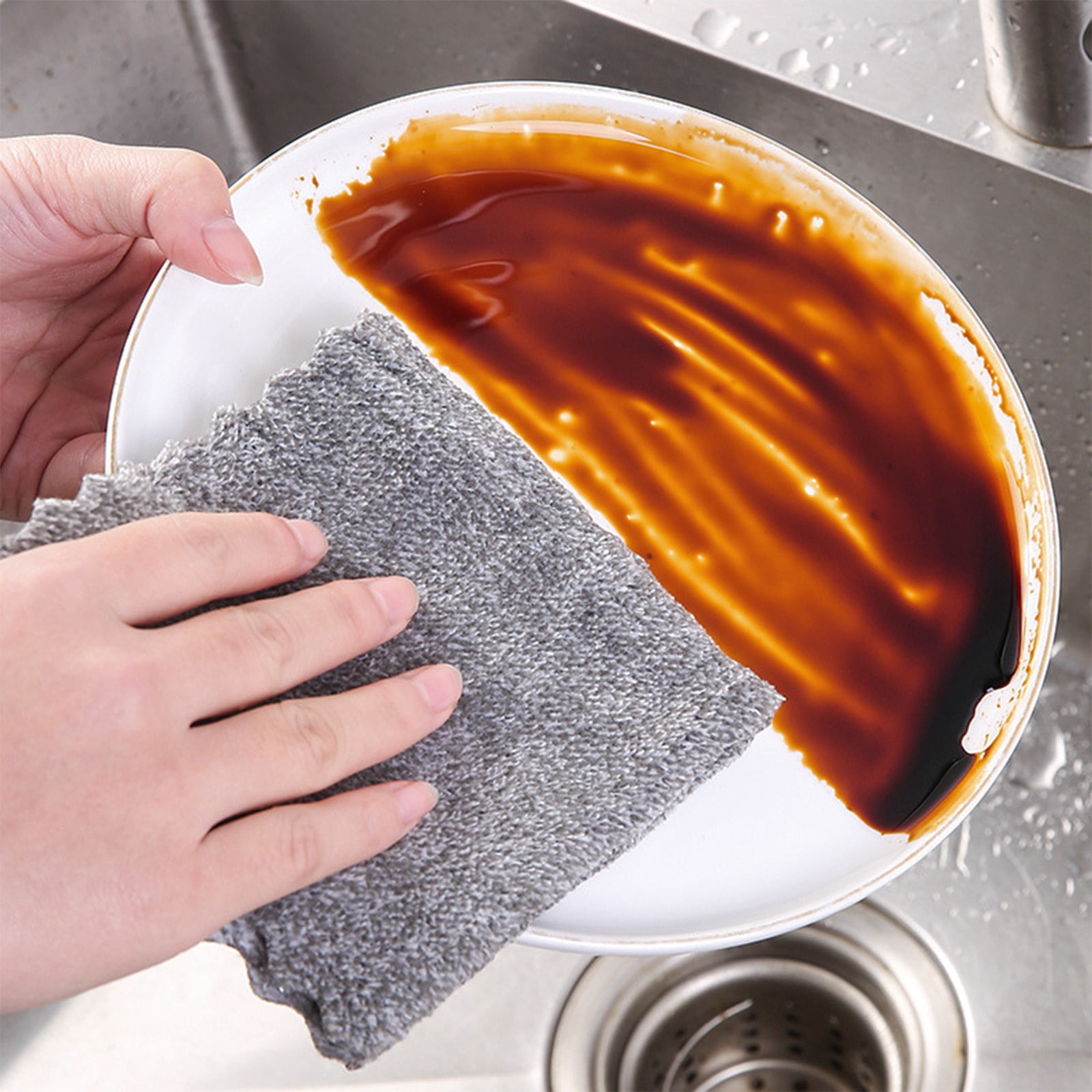FHBVT Household Kitchen Cleaning Dishwashing Towels Thickened Absorbent Stove Countertop Degreasing Quick Dry Lint-Free for Kitchen Bathroom Surface Wiping Hand Drying Efficient Cleaning