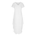 thumbnail image 4 of Robes d'Été pour Femmes 2023 Midi Robe d'Été Décontractée à Manches Courtes Col en V Robe Longue de Plage Décontractée avec Poches Robes de Soirée pour Femmes Élégantes en Liquidation, 4 of 6