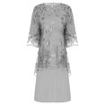 thumbnail image 3 of Venjoe Robe Tailleur pour Femme Grande Taille à Manches Longues Ensemble Mère de la Mariée Invitée de Mariage Robe de Bal Gris G/0TG, 3 of 7