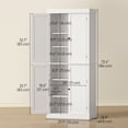 thumbnail image 3 of HOMCOM Freestanding 4 Door Kitchen Pantry Cabinet with Shelves White, 3 of 10