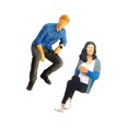 thumbnail image 1 of 1/64 Painted Figures Resin Tiny People Toys Character Model resin Blue, 1 of 9