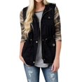 thumbnail image 1 of ZAXARRA Gilet Cardigan Femme Couleur Unie Col à Revers Fermeture Éclair Veste Décontractée, 1 of 1