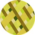 thumbnail image 1 of Ahgly Company Tapis Rond Lavable en Machine Intérieur Transitionnel Jaune Banane, 4 Pieds Rond, 1 of 7