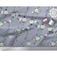 thumbnail image 2 of Soimoi Modal Satin Fabric Leaves & Peony Floral Fabric Prints by Yard 42 Inch Wide, 2 of 5