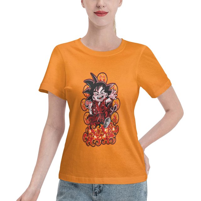 T-Shirt Basique à Manches Courtes pour Femmes Dragon Ball Little Goku