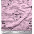 thumbnail image 1 of Soimoi Pink Velvet Fabric To Travel Is To Live Text Print Fabric by the Yard 58 Inch Wide, 1 of 2