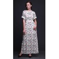 thumbnail image 3 of Bimba Rayon Artistic Butterfly Printed Gown Kimono Sleeves Summer Long Maxi SlitDress-Medium, 3 of 6