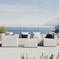 thumbnail image 1 of Modway Saybrook 7-Piece Patio Fabric Upholstered Sectional Sofa in White, 1 of 6