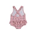 thumbnail image 3 of ITFABS Summer Baby Girl Nylon Printed U-shaped Neck Cross Strap Ruffle Swimwear, 3 of 6