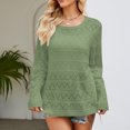 thumbnail image 4 of Timegard Womens Sweaters Hollow out Round Neck Fall Winter Long Sleeves Knit Pullover Tops Fashion, 4 of 5