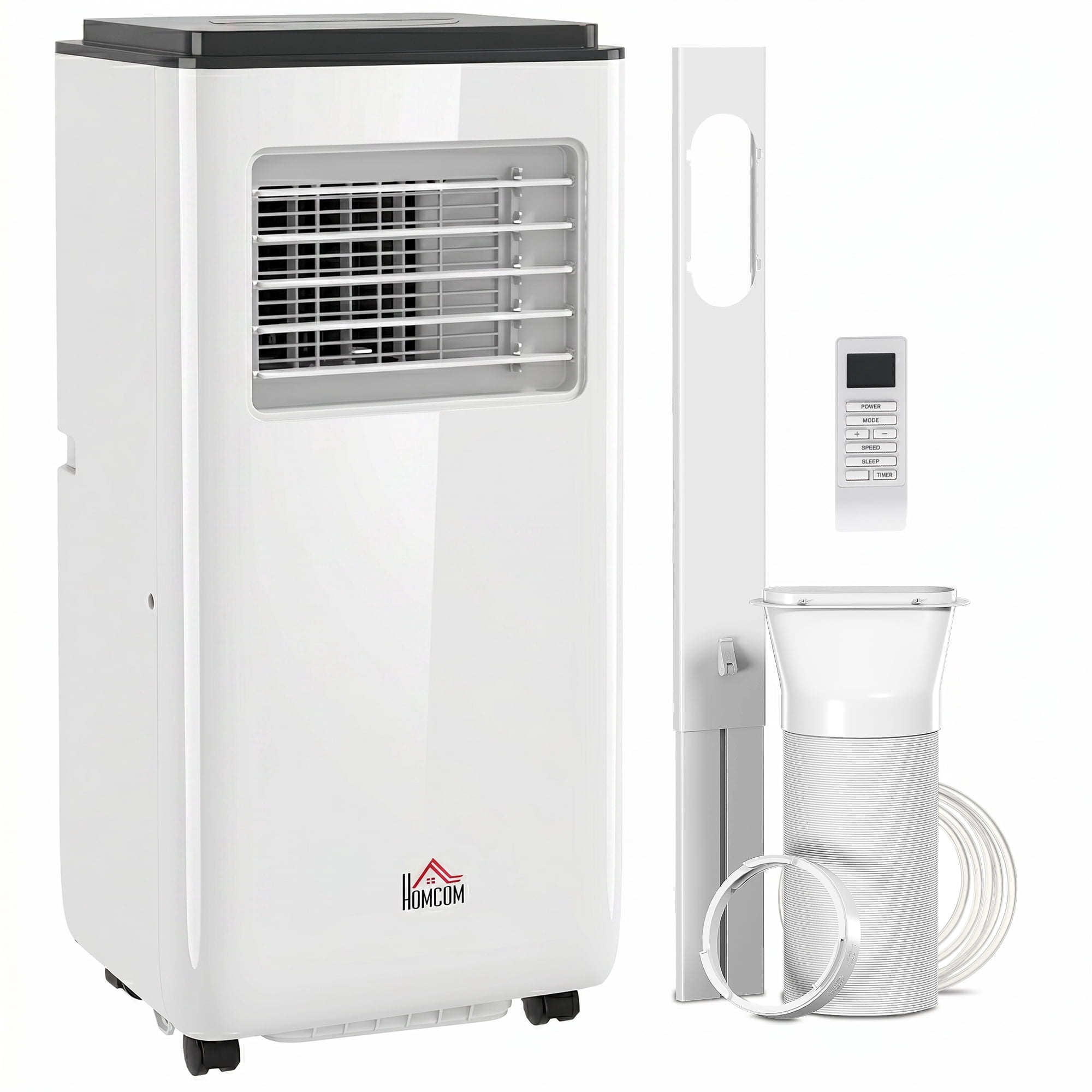 HOMCOM 10,000 BTU Portable Air Conditioner for 440 sqft room, Timer, White