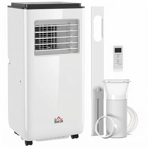 HOMCOM 10,000 BTU Portable Air Conditioner for 440 sqft room, Timer, White