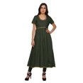 thumbnail image 1 of Moomaya Kurta à Manches Courtes Uni Femmes Robes d'Été Longues Kurti Robe Ethnique, 1 of 6
