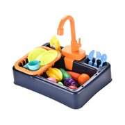 Sink Toy Sink Dishwashing Children's Simulation Electric Kitchen Toys - Blue