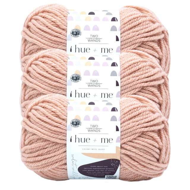 Lion Brand Yarn Hue + Me Rosewater #5 Bulky, Acrylic/Wool 4.4 oz/150 g, 137 yds/125 m, 3-Pack