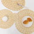 thumbnail image 3 of Table Placemat Heat Resistant Handmade Anti-scalding Reusable Hand-woven Straw Braided Cup Coaster Bowl Mat for Desktop, 3 of 8