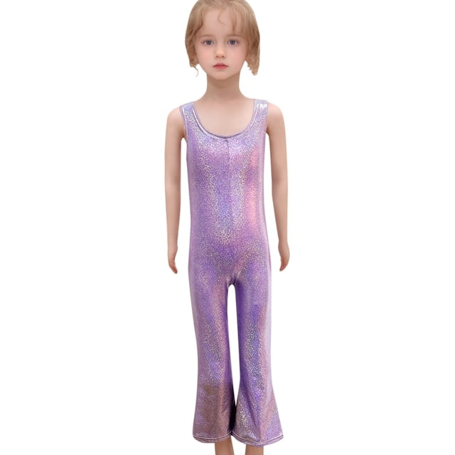 MIASHUI Girl's Jumpsuits Sequin Summer Sleeveless One Piece Sets Long Pants Rompers,Purple,13-14 Years