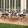 thumbnail image 4 of Gymax Patio Rocking Chairs Set of 2 w/ Metal Mesh Backrest & Seat Armrests Gentle, 4 of 9