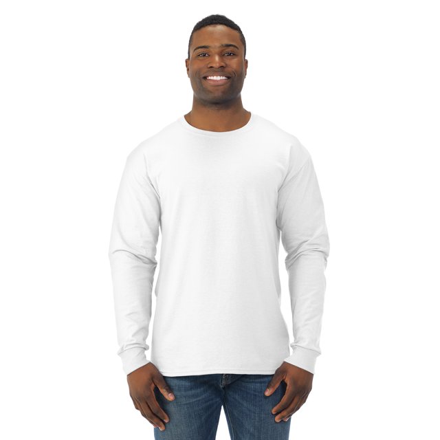 Jerzees T-Shirt à Manches Longues à Col Ras du Cou DRI-POWER Active pour Hommes, P, Blanc