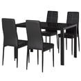 thumbnail image 1 of HOMCOM Ensemble de Table à Manger pour 4, Table de Cuisine Rectangulaire en Verre avec Chaises, 1 of 10