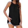 thumbnail image 1 of Timegard Camisole à Oeillets pour Femmes Col Rond Froncée Sans Manches Confortable Décontractée T-Shirts Été, 1 of 2