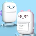 thumbnail image 2 of Graflsoa Portable Bluetooth Thermal Printer with Adorable Cat Design, Pink ABS Mini Printer for Barcode, Label, and Mistake Printing, Includes 1 Roll of Paper and Built-in 1000mAh Battery, 2 of 7