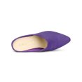 thumbnail image 4 of BLISSFUL STEP Women's Slides Block High Heels Slip on Pointed Toe Slide Mules Purple 5.5, 4 of 7