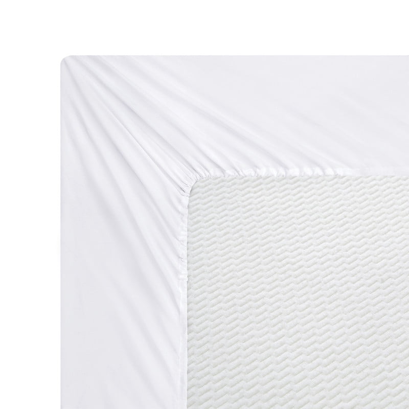 Literie Marina Decoration, 600 fils au pouce carré, ultra douce, à poches profondes, en coton percale fibres longues, toutes saisons, couleur blanche