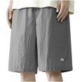 thumbnail image 4 of Diufon Men's Athletic Shorts Cotton Linen Drawstring Waisted Outdoor Sport Shorts Spring Summer Shorts with Pockets, 4 of 5