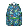 thumbnail image 1 of Dino Skeleton Student Backpack for School Student Cool Retro Dinosaur Pattern Minimalist Aesthetic Print Watercolor Design, 1 of 1