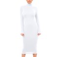 thumbnail image 2 of Gspmoly Robes d'Été pour Femmes 2025, Mode Femme Robe Longue Ajustée à Col Montant à Manches Longues Robe de Couleur Unie Robes de Cocktail Économies d'Été, 2 of 7