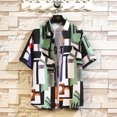 thumbnail image 2 of EQWLJWE Chemise d'Été pour Homme Chemise d'Été Vintage Imprimée Chemise à Manches Courtes pour Homme Chemise à Col Cubain Motif Style Hawaïen Blouse à Manches Courtes à Col Rabattu & Chemise Hauts à Manches Courtes pour Homme, 2 of 4