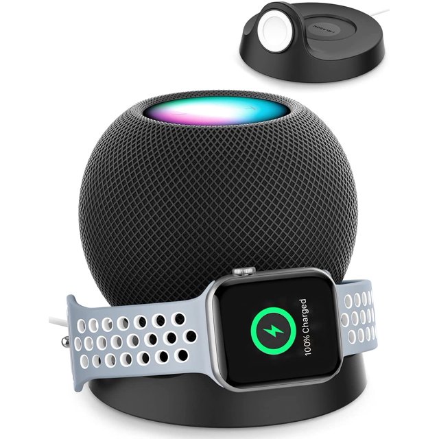 YOYO Cosmo Series Table Holder Stand, Anti Slip Anti Scratch Stand Compatible with Apple Watch & HomePod Mini Built in Cord Organizer (Black)