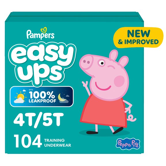 Pampers Easy Ups Training Underwear Peppa Pig Size 6 (4T5T), 104 Count
