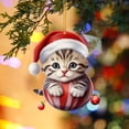 thumbnail image 4 of WIFKLSIIPG 2D Acrylic Funny Cat Christmas Tree Ornament Cat Acrylic Ornament Acrylic Double Printing Funny Christmas Pendant Christmas White Elephant Gift 2D Fun Pendant, 4 of 5