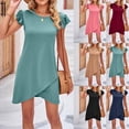 thumbnail image 1 of Gspmoly Robes Décontractées pour Femmes, Robes d'Été pour Femmes Décontractées Sans Manches à Manches Volantées Robe d'Été Robe de Plage Robe de Vacances Robe Courte Robes de Cocktail pour Femmes Offres Hebdomadaires, 1 of 7